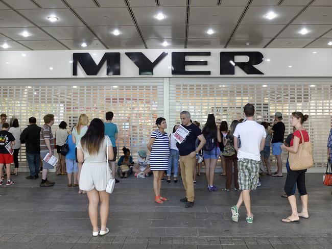 The incident took place at the Myer store in Perth.