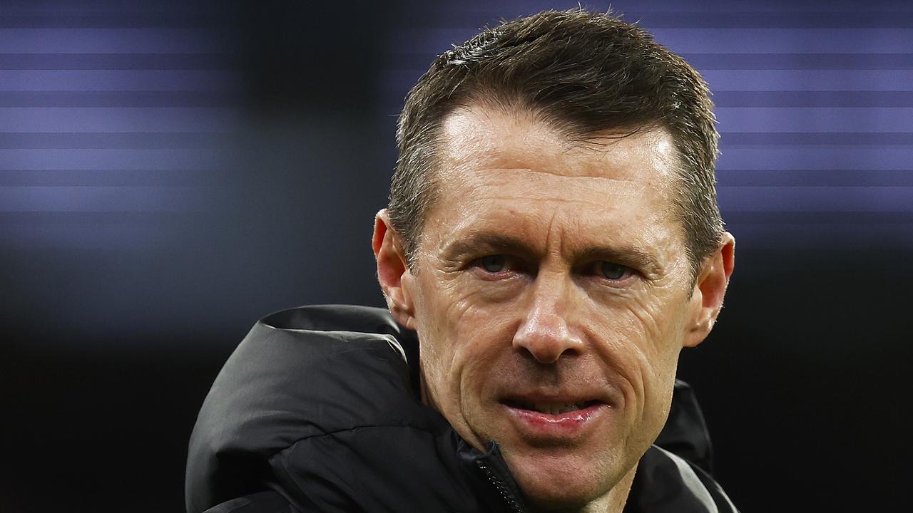 MELBOURNE, AUSTRALIA - JUNE 26: Magpies head coach Craig McRae looks on after winning the round 15 AFL match between the Collingwood Magpies and the Greater Western Sydney Giants at Melbourne Cricket Ground on June 26, 2022 in Melbourne, Australia. (Photo by Daniel Pockett/Getty Images)