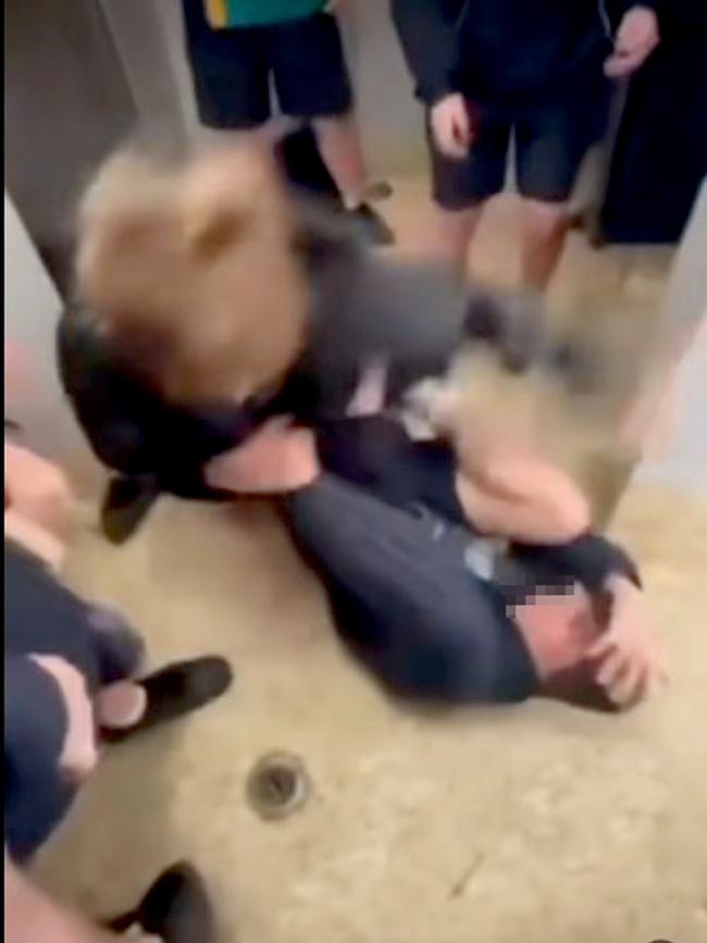 Students fighting at Beaudesert State High School. Picture: Supplied