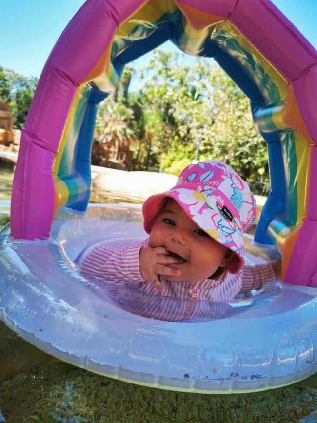Eliza Yilmaz chilling out at Cooinda after a big day exploring Kakadu. Picture: Bianca Shields