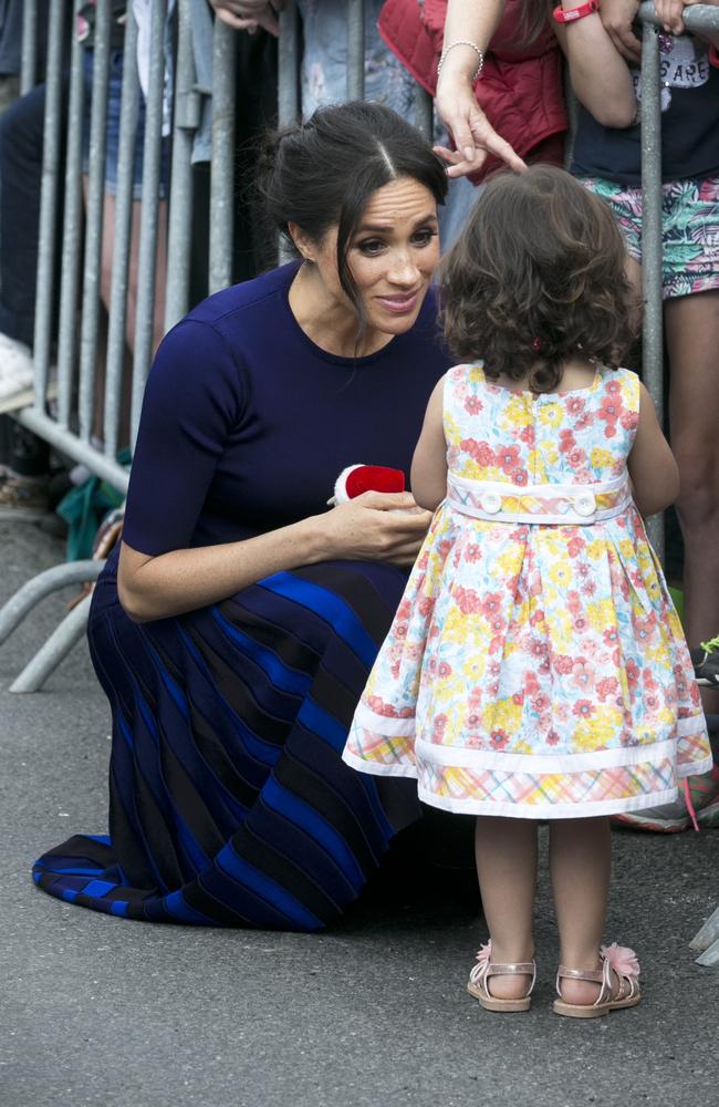 Meghan had an adorable exchange with a young fan. Picture: Alan Gibson-Pool/Getty Images