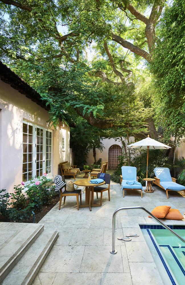 The terrace of Hotel Bel-Air's famed Grace Kelly Suite.