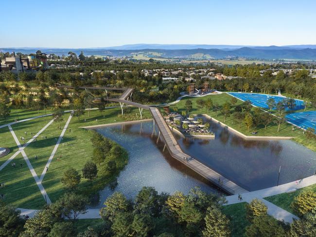 The urban park planned for the Kinley development by Intrapac — Lilydale Quarry.