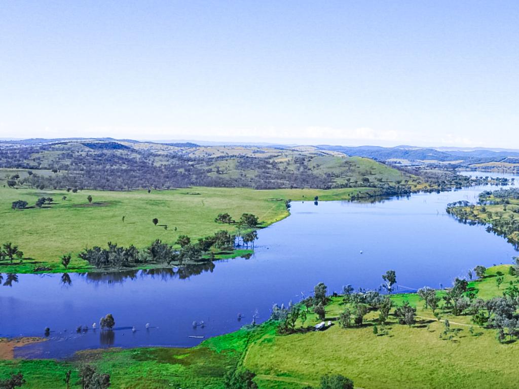 Glenlyon Dam Holiday Cottage and Farmstay as seen from the air. Picture: The Drone Report