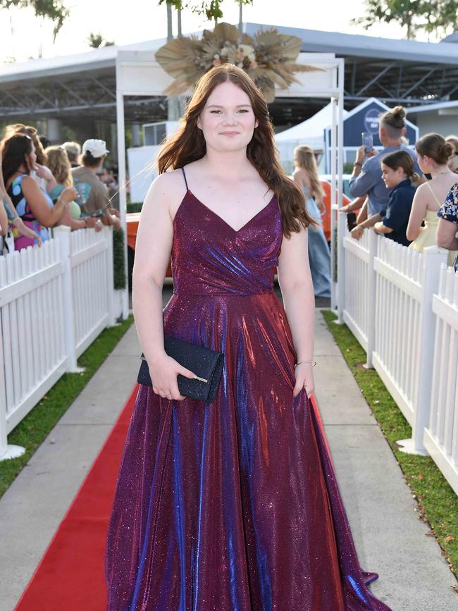 Claire Thomme at the 2023 Caloundra State High School Year 12 formal. Picture: Patrick Woods.