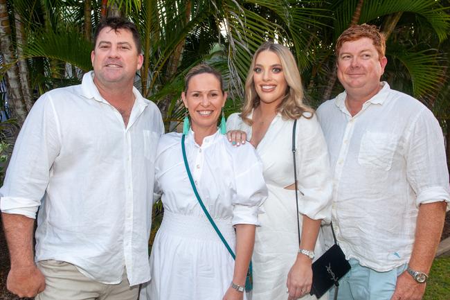 Salley and Gavin Waring, Kristy and Daniel Callinar at Mantra Mackay for a Touch of Teal Soiree Trudy Crowley Foundation fundraising event 2022 Picture: Michaela Harlow