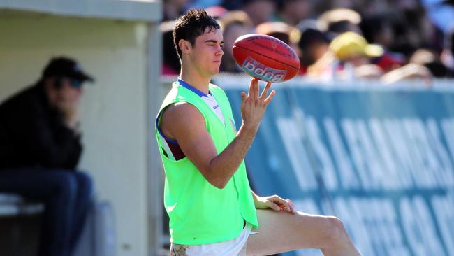 Jesse O’Brien pictured during his time on Brisbane’s AFL list before a match against Adelaide at Football Park. Picture: News Corp