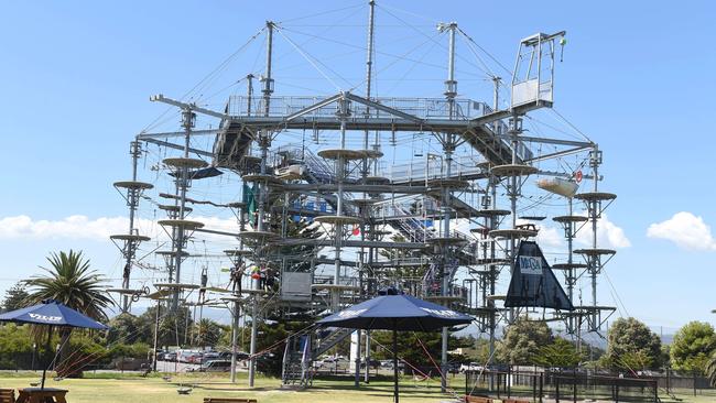 Mega Adventure Park at West Beach. Picture: Roger Wyman