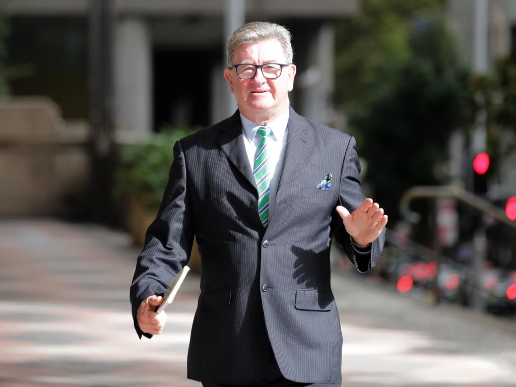 Veteran crime reporter Steve Barrett arrives at Downing Centre Court in Sydney. Picture: NCA NewsWire / Christian Gilles