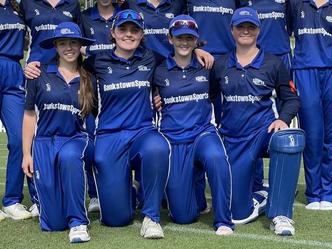 Ruby Carlyon (far right) delivered another fine return for Bankstown. Picture: Jason Hosken