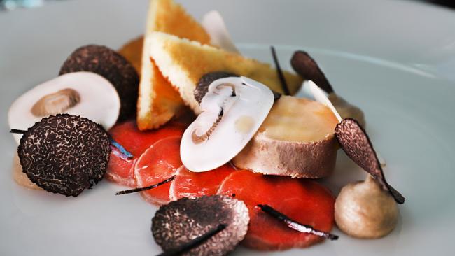 Veal carpaccio, duck liver and Turella truffle. Picture: Jenifer Jagielski