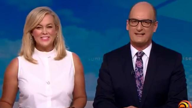 Samantha Armytage started her Sunrise show in this white button-up top.