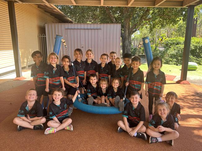 19/07/2024 - Humpty Doo Primary School, Transition TwaddleBack row: left to right - Daikoss Rosas, Darcy Hertel, Grace Sailor, Alisha O&#39;Leary, Scarlett Peters, Evan Cleeland, Johnny Van Tilburg, Archie Rice, Calvin Nguyen, Clancy Aubrey, Jennifer Nguyen.Front row: left to right. - Archie Skewes, Lily Bridson, Caleb Cottle, Mia Kuru, Kirby Pratt, Murray Dunbar, Lakey Marriott, Kaitiaki Taiawa. Picture: Amber Hitchcock