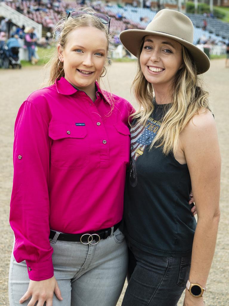 Beth Staib (left) and Bec Pullen at Meatstock at Toowoomba Showgrounds, Saturday, April 9, 2022. Picture: Kevin Farmer