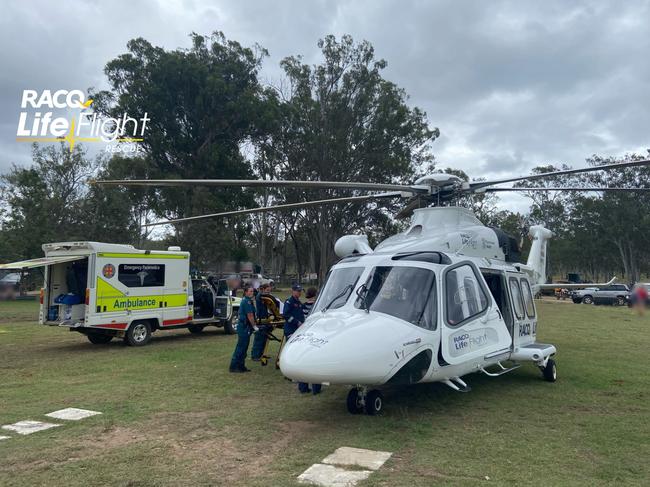 A boy was airlifted to Sunshine Coast University Hospital in a stable condition after a motorbike accident. Photo: LifeFlight