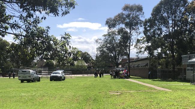 Multiple ambulance crews have responded to the incident at Campbelltown Performing Arts School, located on Beverley Road, about 10am. Picture: Daniel McGookin