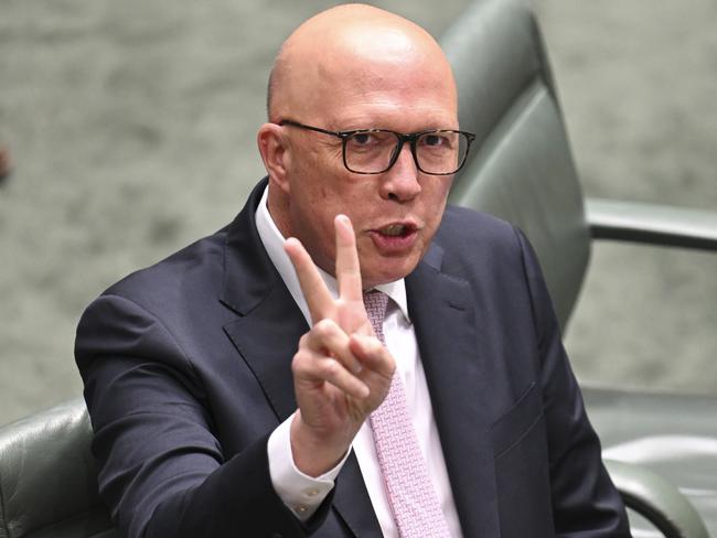 CANBERRA, Australia - NewsWire Photos - November 5, 2024: Leader of the Opposition Peter Dutton during Question Time at Parliament House in Canberra. Picture: NewsWire / Martin Ollman