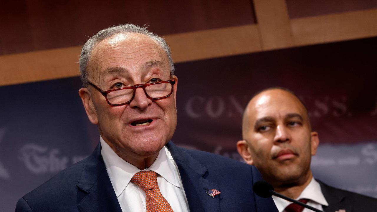 The two mist senior Democrats: Senate Minority Leader Charles Schumer and House Minority Leader Hakeem Jeffries. (Photo by Kevin Dietsch / GETTY IMAGES NORTH AMERICA / Getty Images via AFP)