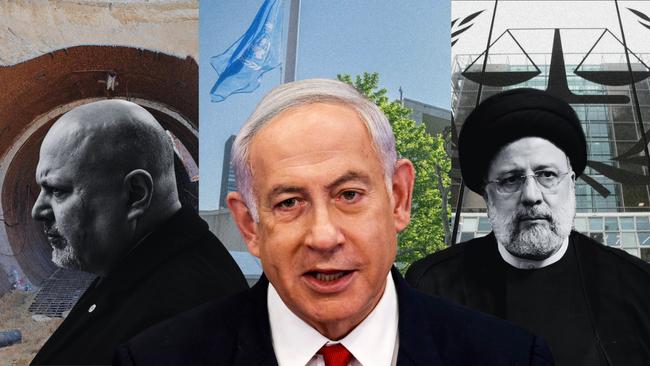 Left to right: ICC chief Karim Khan, Israel PM Benjamin Netanyahu, Iran President, Ebrahim Raisi.