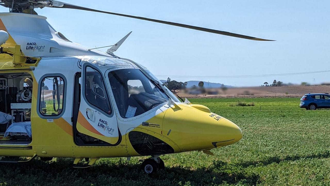 A woman has been impaled in the neck by a garden tool. Picture: RACQ LifeFlight Rescue