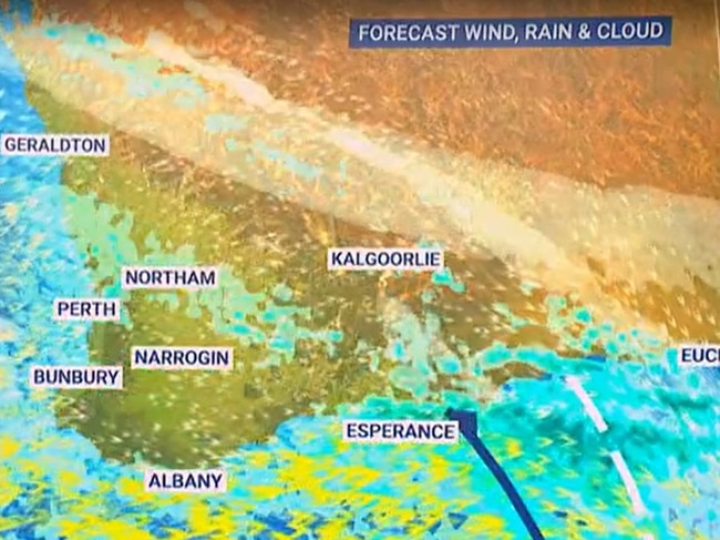 Western Australia could experience damaging wind gusts or localised areas of heavy rain on Tuesday. Picture: Sky News