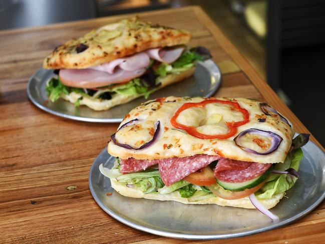 On the menu at MM &amp; Coffee + Baking- MM &amp; Focaccia Sandwich range. Picture: Shae Beplate.