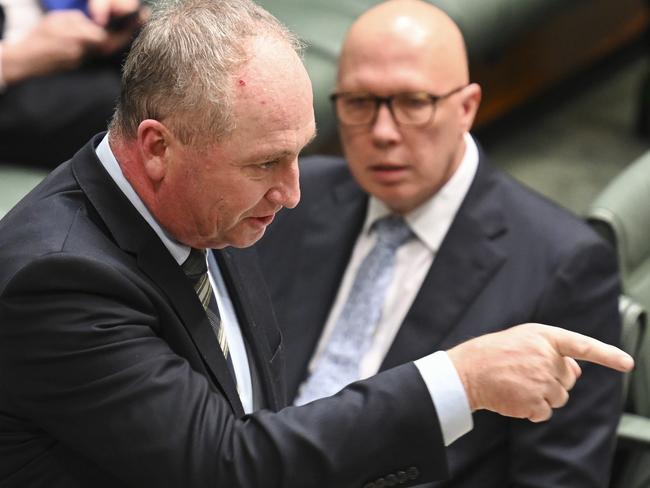 Barnaby Joyce during Question Time at Parliament House in Canberra. Picture: NewsWire / Martin Ollman
