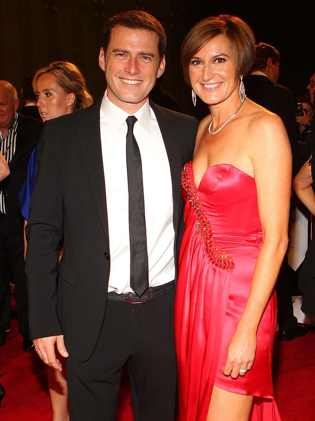 ...and earlier in the night on the red carpet with then wife Cassandra Thorburn