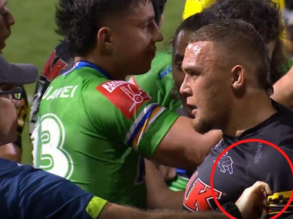 Penrith officials weren’t too happy about this incident from Friday night’s game.