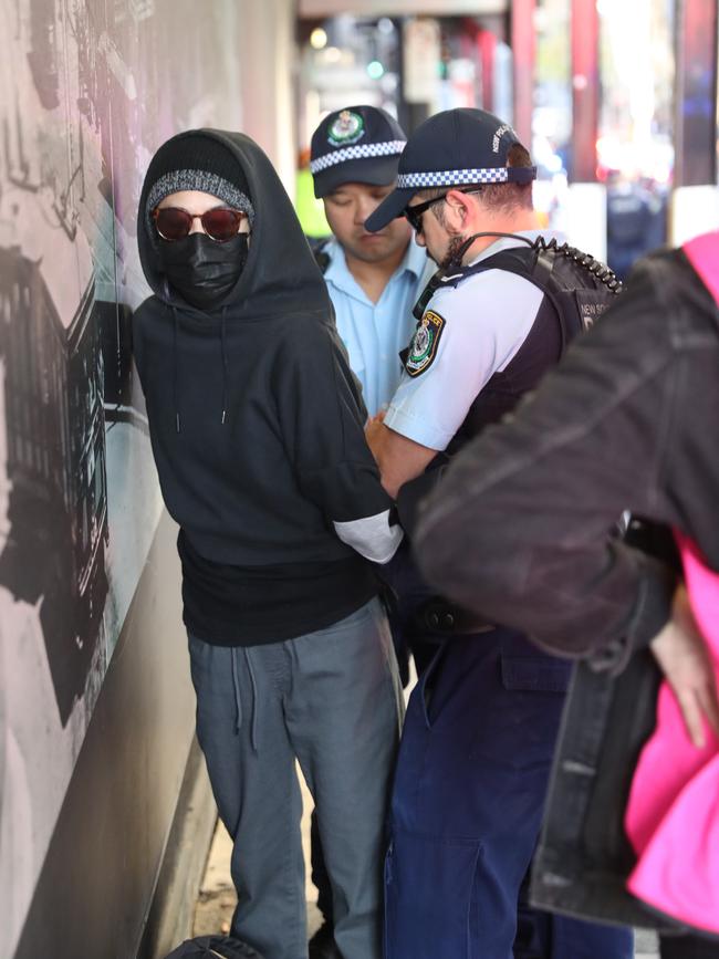 Police have stepped up their response to the protests with a heavy police presence. Picture: John Grainger