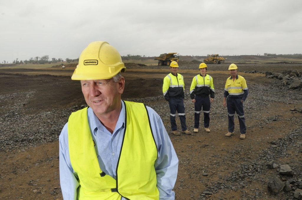 Wagners representatives Denis Wagner, Wellcamp Airport shift supervisor Greg Brennan, Wellcamp Airport project engineer Kieran Convery and project supervisor Jack Lynch. Picture: Bev Lacey