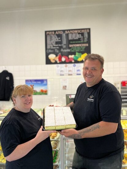 Wandin Bakery's Tracey and Steven Miller with their popular vanilla slices.