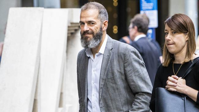 Executive chairman and CEO of Grocon, Daniel Grollo arrives at law firm King Wood Malleson's on Collins Street earlier this year. Aaron Francis/The Australian