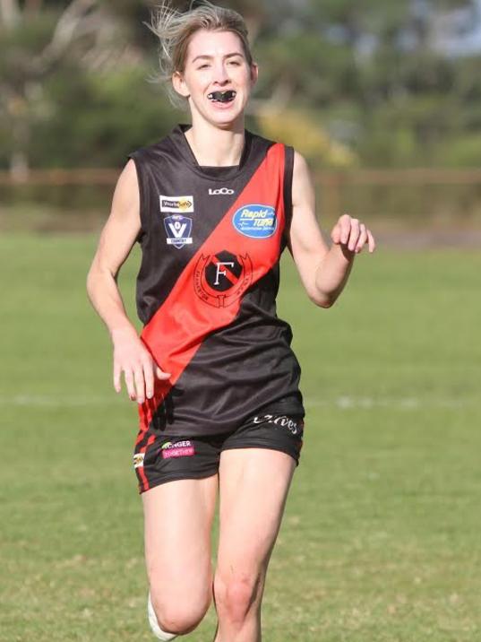 Alex Nation enjoyed herself in her football debut. Picture: Cheryl Cameron.