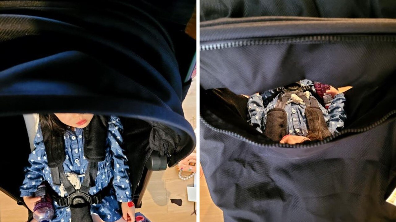I'm pretty sure this zipper is for ventilation but I prefer to use it to pass snacks to my kid. Picture: Escape/Stephanie Yip