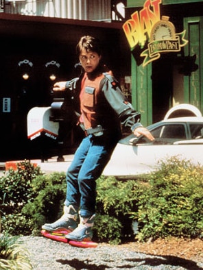 Michael J Fox in film Back to the Future II.