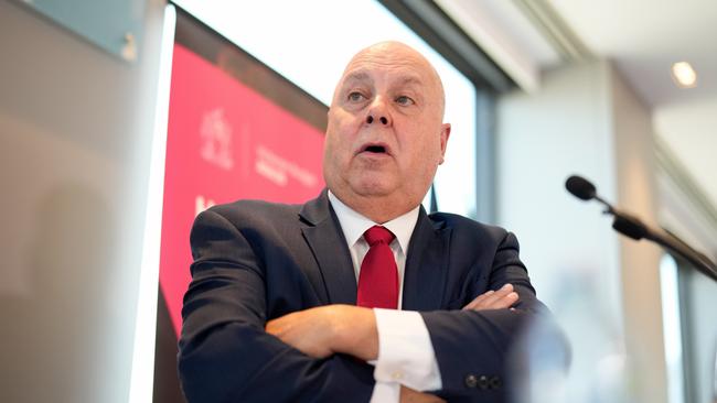 Treasurer Tim Pallas speaks to the media during the media budget lockup. (Asanka Ratnayake/Getty Images)