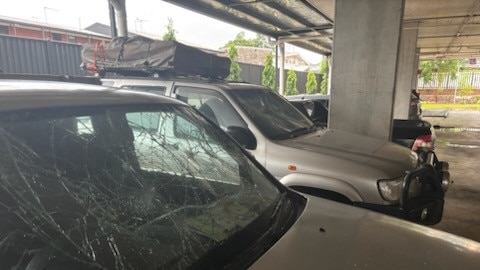 Cars trashed in public housing carpark