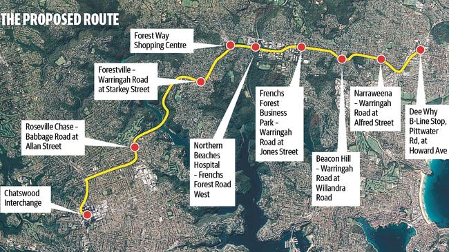 An artist impression map showing where the planned service will run.