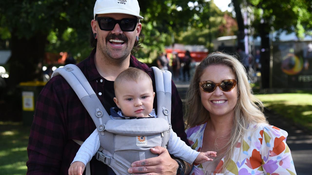 Jack and Archie McNiff with Grace Southwell at City Park on Day 1 of Launceston's Festivale. Picture: Alex Treacy