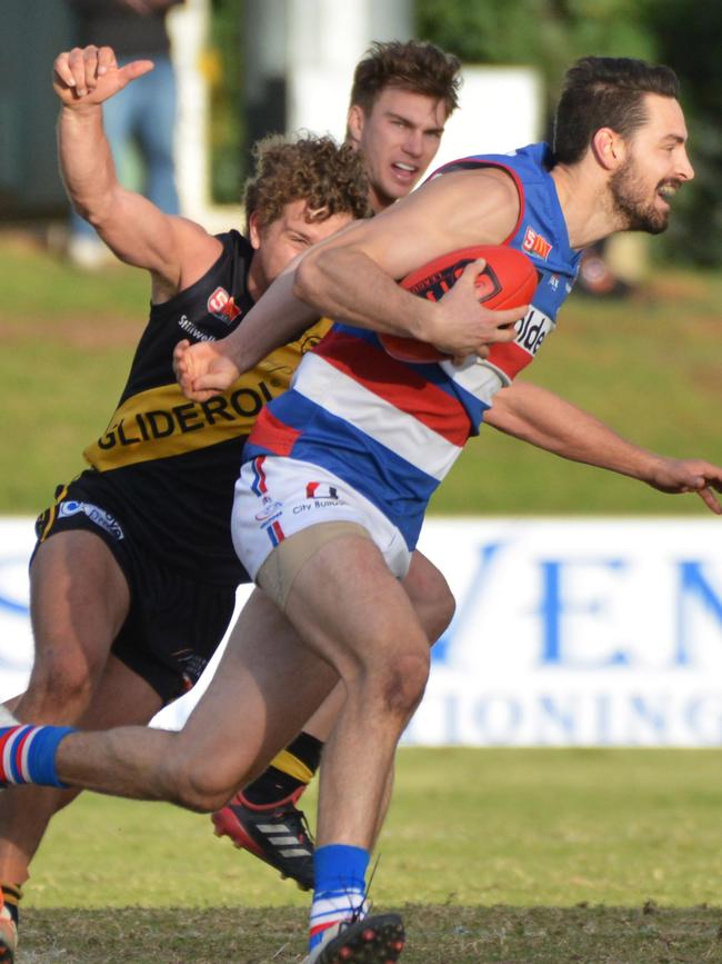 The move of John Butcher onto the ball in the final quarter had a huge impact for Central District. Picture: Brenton Edwards/AAP