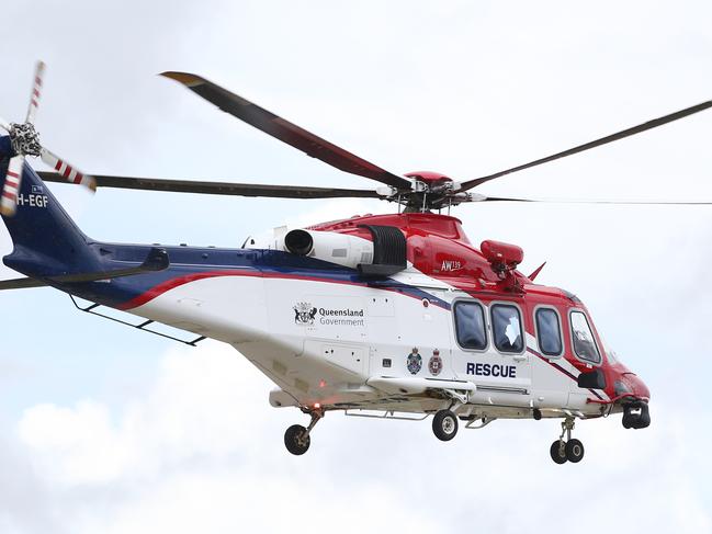 The QG Air Rescue 510 helicopter has transported the critically injured patient to Cairns Hospital. PICTURE: BRENDAN RADKE