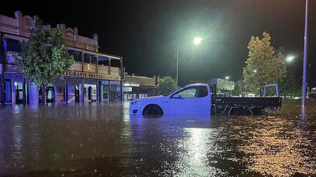 Flooding in Molong was already pronounced on Monday morning. Picture: Kerri Ambler