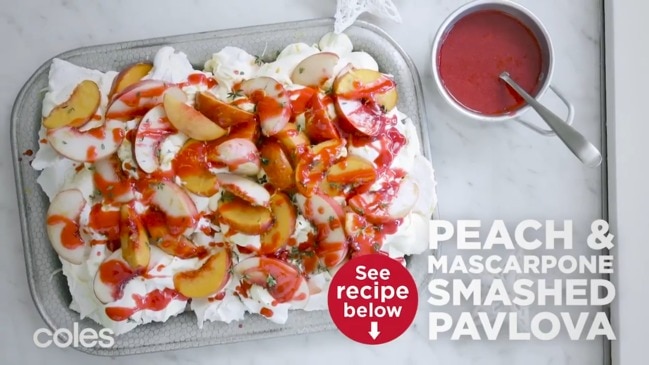 How to make Curtis Stone's peach and mascarpone smashed pavlova