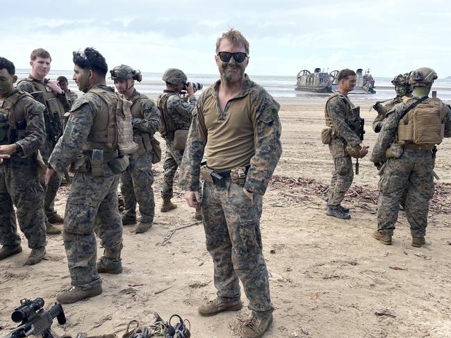 US Marine squad leader Brett Stauffenberg, 24, from Illinois at the Midge Point phase of the Talisman Sabre 23 operation. Picture: Estelle Sanchez