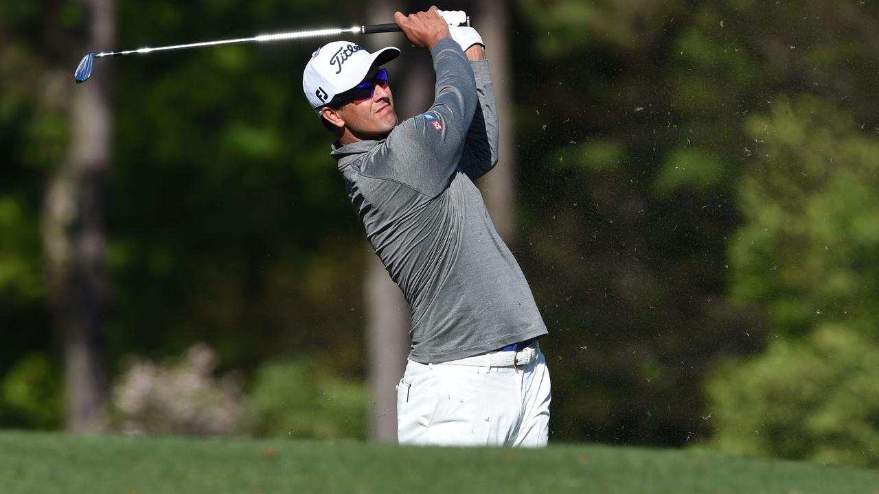 Australia's Adam Scott tees off on the 12th hole during Round 2 of the 80th Masters Golf Tournament at the Augusta National Golf Club on April 8, 2016, in Augusta, Georgia. / AFP PHOTO / DON EMMERT