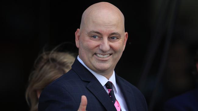 SYDNEY, AUSTRALIA - MARCH 21: Trainer John Thompson reacts after winning race 5 the George Ryder Stakes with Dreamforce during 2020 Golden Slipper Day at Rosehill Gardens on March 21, 2020 in Sydney, Australia. (Photo by Mark Evans/Getty Images)