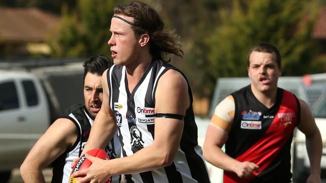 Patrick Mahoney in action for Wallan. Picture: Hamish Blair