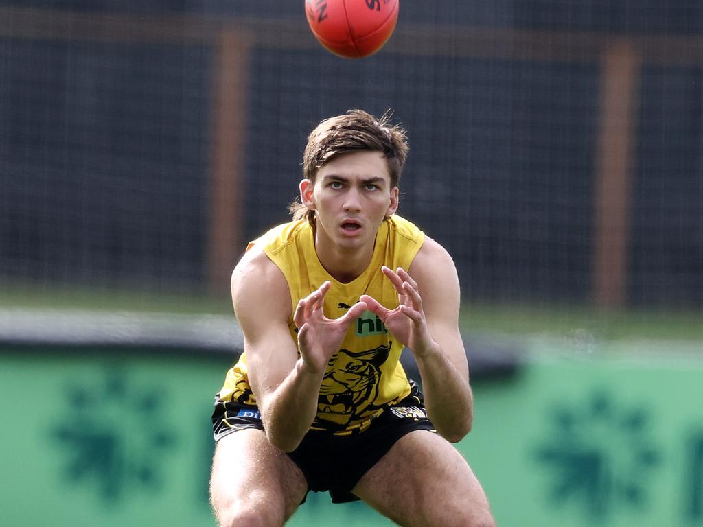 Josh Gibcus at Richmond training. Picture: Michael Klein