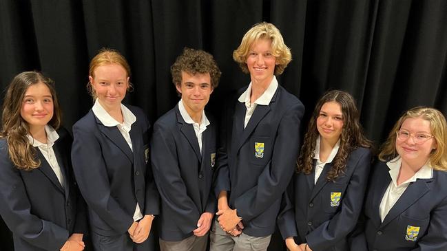 Bellingen High School captains from left: Demi Bowd (School Captain), Emily Sutherland (School Leader), Luke Mitchell (School Leader), Same Case (School Captain), Mekeisha Donnelly (School Leader), Chelsae Nolan (School Leader)